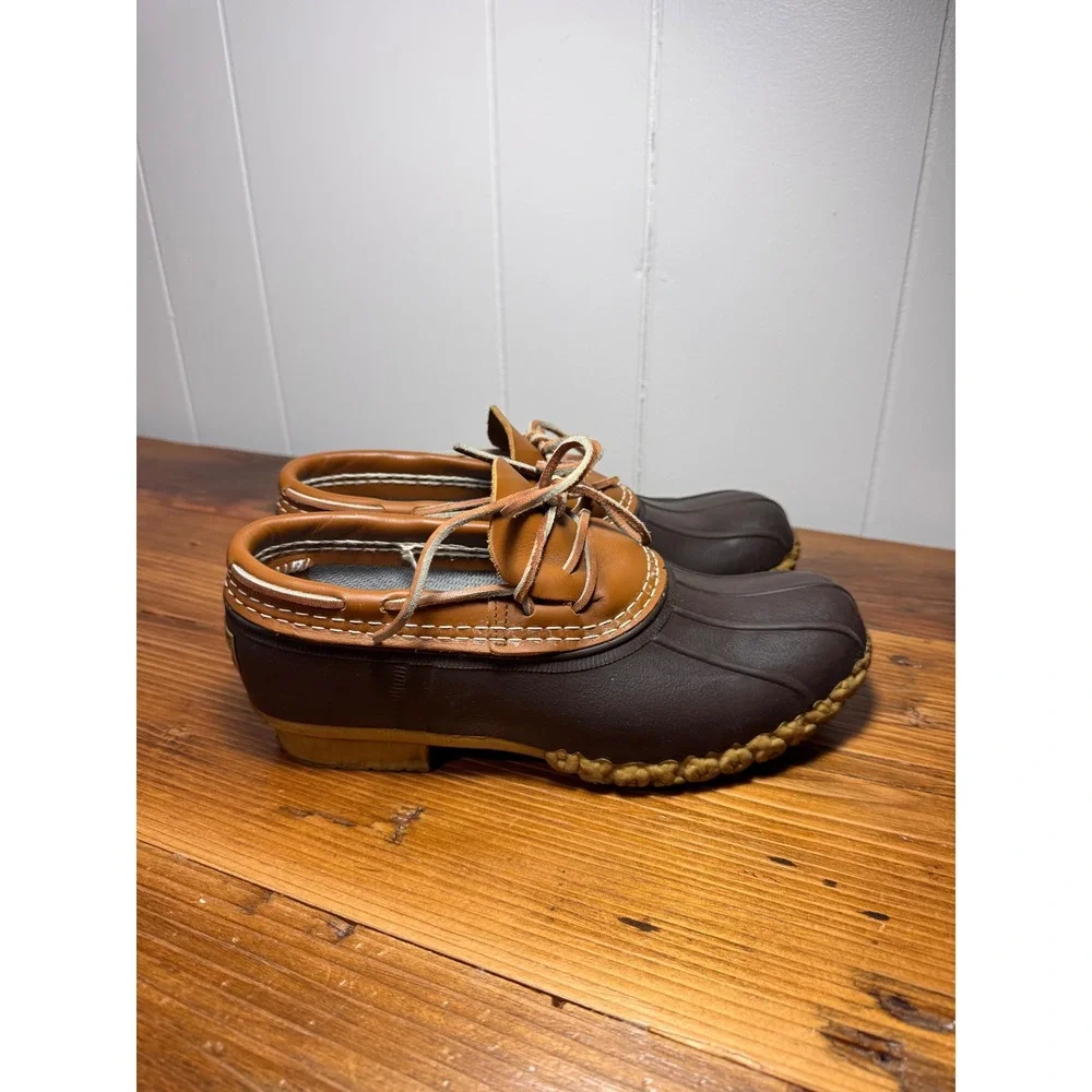 L.L.Bean‎ Bean Boots Rubber Mocs Duck Shoes Brown Leather Men's 7/Women's 8- 8.5